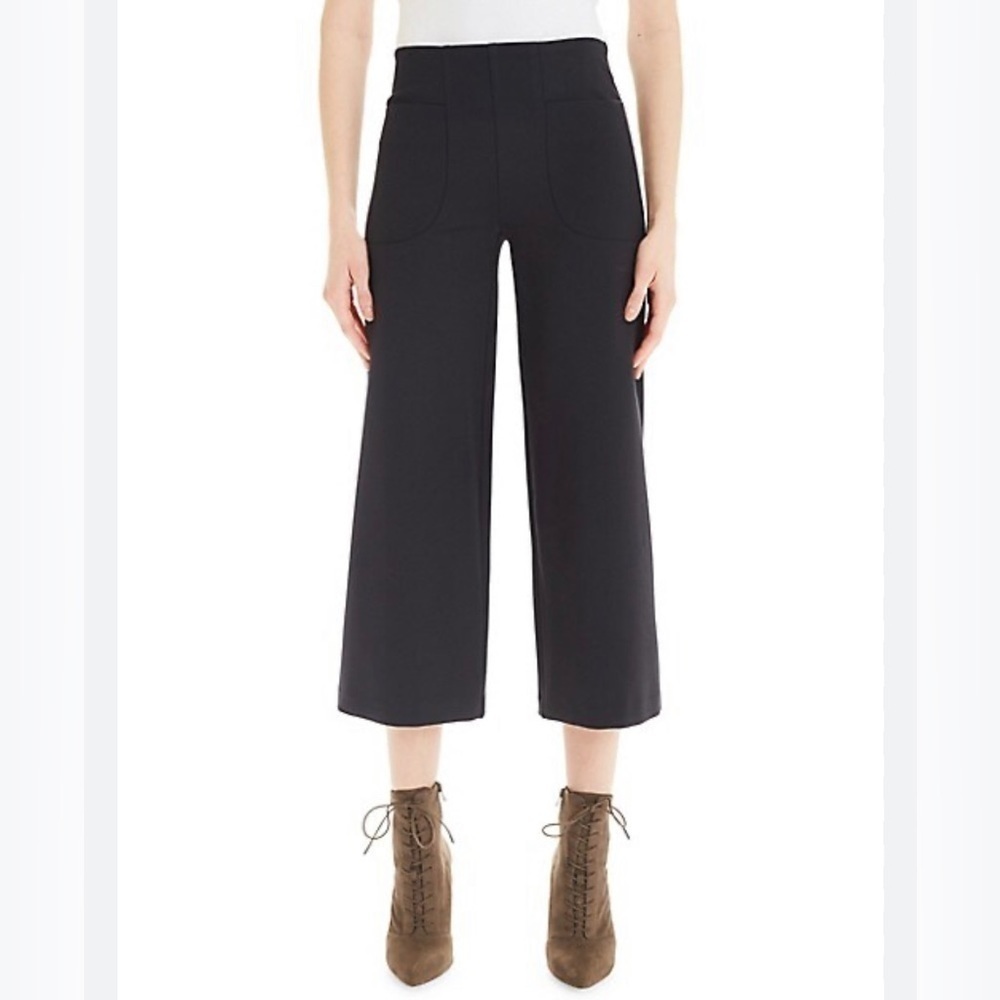 Super LiuLiu Black Moleskin Cropped Black Wide Leg Pants Size XS (Asian M)